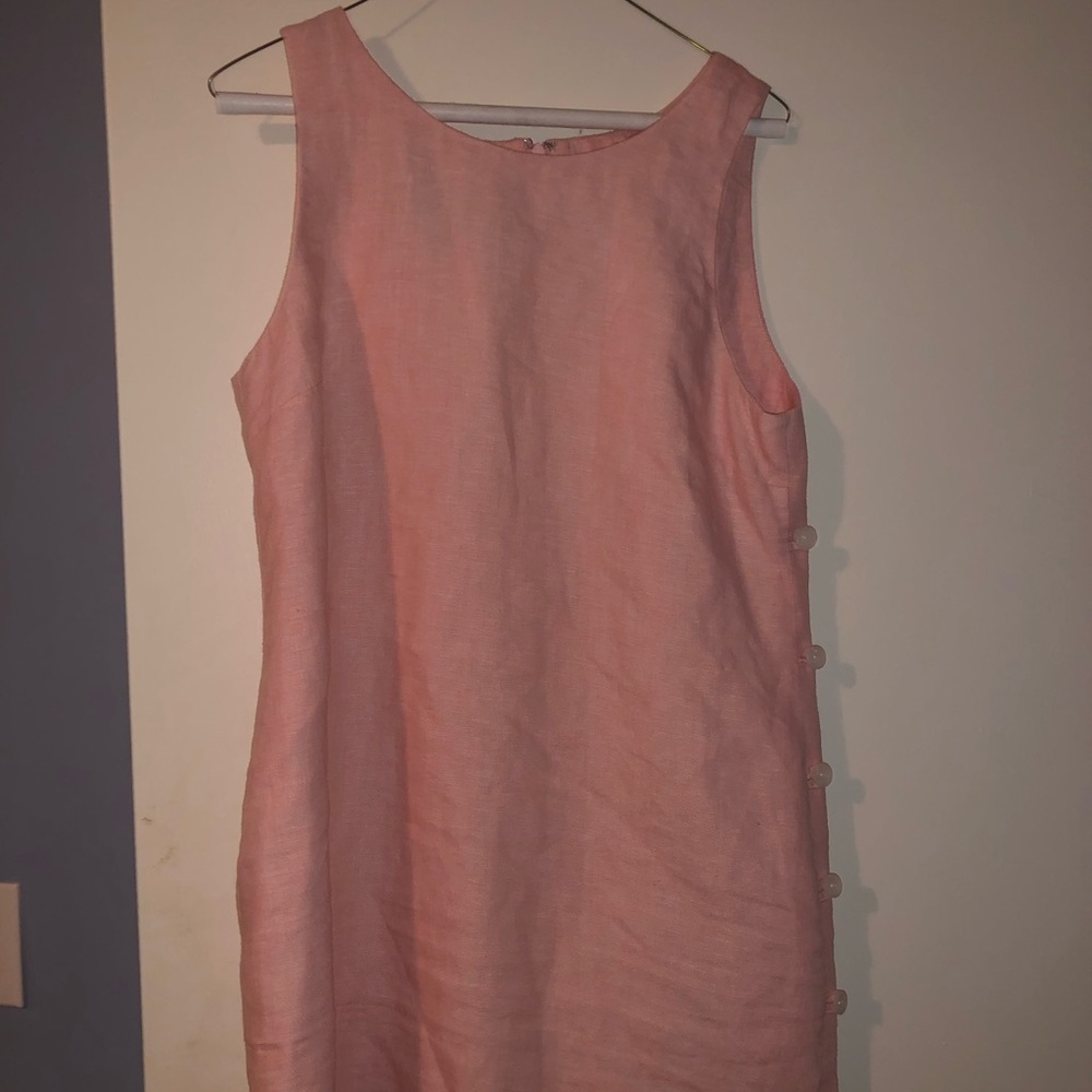 Light pink linen shift dress!